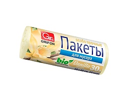 Мешки для мусора 30 л, ароматизированные, Ваниль, бежевые, в рулоне 20 шт., ПНД, 9 мкм, 560х530 мм, GRIFON Aroma, 101-020 V в Казани