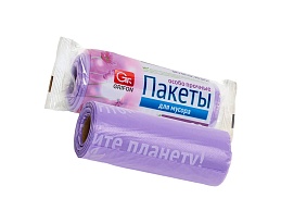 Мешки для мусора 35 л, ароматизированные, сиреневые, в рулоне 20 шт., ПНД, 12 мкм, 560х530 мм, GRIFON Полевые Цветы, 100-034 в Казани