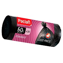 Мешки для мусора 60 л, черные, в рулоне 20 шт., ПНД, 7,4 мкм, 720х600 мм, PACLAN, 600820 в Казани Мешки для мусора 60 л, черные, в рулоне 20 шт., ПНД, 7,4 мкм, 720х600 мм, PACLAN, 600820