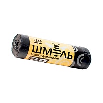 Мешки для мусора 30 л, черные, в рулоне 30 шт., ПНД, 7 мкм, 600х500 мм, ШМЕЛЬ, 4625 в Казани Мешки для мусора 30 л, черные, в рулоне 30 шт., ПНД, 7 мкм, 600х500 мм, ШМЕЛЬ, 4625