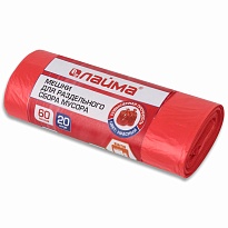Мешки для мусора 60 л, красный, в рулоне 20 шт., ПНД, 10 мкм, 680х580 мм, LAIMA, 606702 в Казани Мешки для мусора 60 л, красный, в рулоне 20 шт., ПНД, 10 мкм, 680х580 мм, LAIMA, 606702