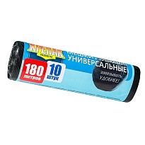 Мешки для мусора 180 л, с ушками, черные, в рулоне 10 шт., ПНД, 20 мкм, 1150х800 мм, Крепак, 4607075710498 в Казани Мешки для мусора 180 л, с ушками, черные, в рулоне 10 шт., ПНД, 20 мкм, 1150х800 мм, Крепак, 4607075710498