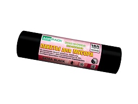 Мешки для мусора 180 л, ароматизированные, черные, в рулоне 10 шт., ПВД, 50 мкм, 1100х930 мм, EXTRA black, 18008301 в Казани Мешки для мусора 180 л, ароматизированные, черные, в рулоне 10 шт., ПВД, 50 мкм, 1100х930 мм, EXTRA black, 18008301