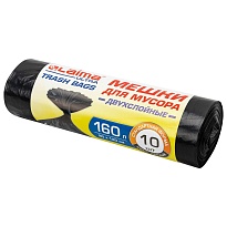 Мешки для мусора 160 л, черные, в рулоне 10 шт., ПВД, 30 мкм, 1200х900 мм, LAIMA ULTRA, 607694 в Казани
