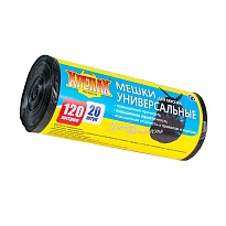 Мешки для мусора 120 л, черные, в рулоне 20 шт., ПНД, 15 мкм, 1100х700 мм, Крепак, 4607075710207 в Казани Мешки для мусора 120 л, черные, в рулоне 20 шт., ПНД, 15 мкм, 1100х700 мм, Крепак, 4607075710207