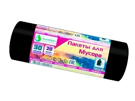 Мешки для мусора 30 л, черные, в рулоне 20 шт., ПНД, 7 мкм, 600х500 мм, MIRPACK Classik, 302040 в Казани Мешки для мусора 30 л, черные, в рулоне 20 шт., ПНД, 7 мкм, 600х500 мм, MIRPACK Classik, 302040