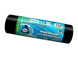 Мешки для мусора 220 л, черные, в рулоне 10 шт., ПВД, 45 мкм, 1250х930 мм, PREMIUM+, 2201068 в Казани Мешки для мусора 220 л, черные, в рулоне 10 шт., ПВД, 45 мкм, 1250х930 мм, PREMIUM+, 2201068