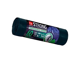 Мешки для мусора 60 л, двухслойные, синие, в рулоне 10 шт., ПВД, 30 мкм, 700х600 мм, GRIFON SUPER POWER , 101-090 в Казани