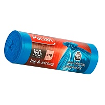 Мешки для мусора 160 л, синие, в рулоне 10 шт., ПВД, 21 мкм, 1200х870 мм, PACLAN Big&Strong, 604075 в Казани