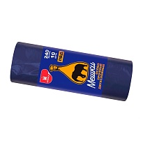 Мешки для мусора 240 л, синие, рулон 10 шт., ПВД 36 мкм, 1350х900 мм, Уфа Пак, МВ1854 (МВ 240-10с) в Казани