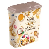 Ёмкость для сыпучих продуктов с декором 2,3 л (бежевый)