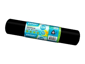 Мешки для мусора 240 л, черные, в рулоне 10 шт., ПВД 80 мкм, 1300х930 мм, EXPORT, exp 24010167 в Казани Мешки для мусора 240 л, черные, в рулоне 10 шт., ПВД 80 мкм, 1300х930 мм, EXPORT, exp 24010167