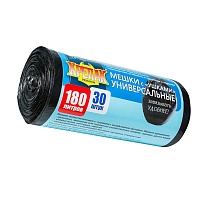 Мешки для мусора 180 л, с ушками, черные, в рулоне 30 шт., ПНД, 20 мкм, 1150х800 мм, Крепак, 4607075710399 в Казани Мешки для мусора 180 л, с ушками, черные, в рулоне 30 шт., ПНД, 20 мкм, 1150х800 мм, Крепак, 4607075710399