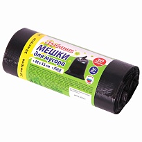 Мешки для мусора 30 л, черные, в рулоне 30 шт., ПНД, 7 мкм, 550х480 мм, Любаша, 608089 в Казани Мешки для мусора 30 л, черные, в рулоне 30 шт., ПНД, 7 мкм, 550х480 мм, Любаша, 608089