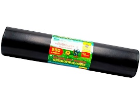 Мешки для мусора 280 л, ароматизированные, черные, в рулоне 10 шт., ПВД 110 мкм, 1400х930 мм, Добрыня, Dob28010black в Казани