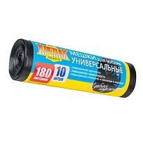 Мешки для мусора 180 л, черные, в рулоне 10 шт., ПНД, 20 мкм, 1150х800 мм, Крепак, 4607075710481 в Казани Мешки для мусора 180 л, черные, в рулоне 10 шт., ПНД, 20 мкм, 1150х800 мм, Крепак, 4607075710481