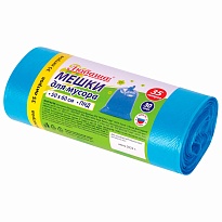 Мешки для мусора 35 л, синие, в рулоне 30 шт., ПНД, 10 мкм, 600х500 мм, Любаша, 608091 в Казани