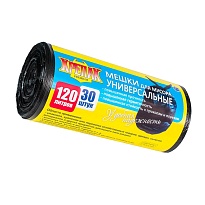 Мешки для мусора 120 л, черные, в рулоне 30 шт., ПНД, 15 мкм, 1100х700 мм, Крепак, 4607075710122 в Казани Мешки для мусора 120 л, черные, в рулоне 30 шт., ПНД, 15 мкм, 1100х700 мм, Крепак, 4607075710122