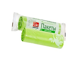 Мешки для мусора 120 л, биоразлагаемые, на втулке, зеленые, в рулоне 10 шт., ПНД, 18 мкм, 1100х700 мм, GRIFON Bio, 100-120 в Казани