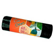 Мешки для мусора 60 л, черные, в рулоне 30 шт., ПНД, 6 мкм, 640х580 мм, Концепция Быта EcoClean, 603890 в Казани Мешки для мусора 60 л, черные, в рулоне 30 шт., ПНД, 6 мкм, 640х580 мм, Концепция Быта EcoClean, 603890