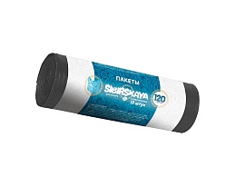 Мешки для мусора 120 л, черные, в рулоне 10 шт., ПНД, 14 мкм, 1100х700 мм, SIBIRSKAYA, 101-008 S в Казани