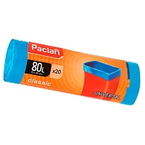 Мешки для мусора 80 л, синие, в рулоне 20 шт., ПНД, 12 мкм, 900х700 мм, PACLAN Classic, 606335 в Казани