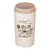 Ёмкость для сыпучих продуктов с декором Deluxe 1,7 л (бежевый)