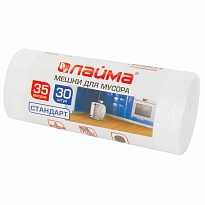 Мешки для мусора 35 л, белые, в рулоне 30 шт., ПНД, 6 мкм, 550х480 мм, LAIMA, 605538 в Казани
