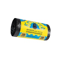 Мешки для мусора 20 л, с ушками, черные, в рулоне 30 шт., ПНД, 10 мкм, 550х440 мм, Крепакоф, 4607075710221 в Казани Мешки для мусора 20 л, с ушками, черные, в рулоне 30 шт., ПНД, 10 мкм, 550х440 мм, Крепакоф, 4607075710221