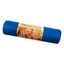 Мешки для мусора 100 л, с завязками, синие, в рулоне 10 шт., ПВД, 40 мкм, 840х670 мм, Концепция Быта Vitalux, 604933 в Казани