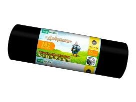 Мешки для мусора 180 л, ароматизированные, черные, в рулоне 10 шт., ПВД, 100 мкм, 1100х930 мм, Добрыня, Dob18010black в Казани Мешки для мусора 180 л, ароматизированные, черные, в рулоне 10 шт., ПВД, 100 мкм, 1100х930 мм, Добрыня, Dob18010black