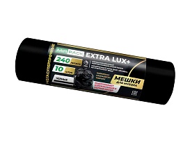Мешки для мусора 240 л, черные, в рулоне 10 шт., ПВД 60 мкм, 1300х930 мм, EXTRA LUX+, 24010115 в Казани Мешки для мусора 240 л, черные, в рулоне 10 шт., ПВД 60 мкм, 1300х930 мм, EXTRA LUX+, 24010115
