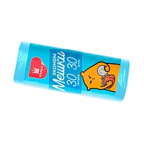 Мешки для мусора 30 л, синие, в рулоне 30 шт., ПНД, 5 мкм, 560х480 мм, Эконом, МЭ3841 (ПМ-30-30) в Казани Мешки для мусора 30 л, синие, в рулоне 30 шт., ПНД, 5 мкм, 560х480 мм, Эконом, МЭ3841 (ПМ-30-30)